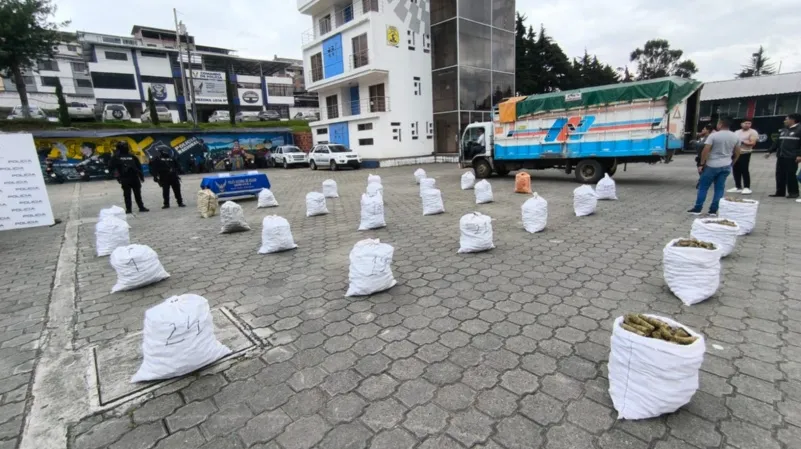 OPERATIVO. Droga fue hallada oculta en 150 andamios que eran transportados en un camión.